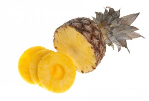 Slices and half pinapple